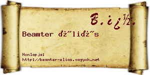 Beamter Éliás névjegykártya
